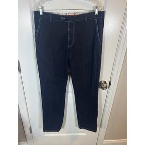 Meyer Mens Chino Trousers Contrast Topstitching Navy Blue Size 52